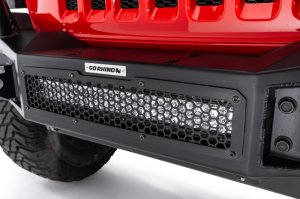 Jeep Wrangler Bumper - Front - Go Rhino - Rockline Full Width, Winch Ready - Textured Black - `07-`20